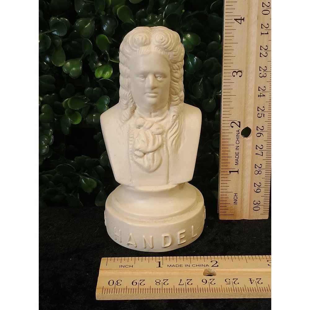 Vintage Halbe George Frideric Handel Plastic Composer Bust Cream Statue 4‎ Inch